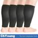 ChYoung 4 Pack Wide Calf Compression Sleeves for Women Men Plus Size Calf Leg Compression Sleeve Knee-High 20-30mHg for Varicose Vein Swelling Edema Travel Black M Aosijia