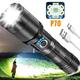 Flashlights High Lumens Rechargeable LED Flashlight Super Bright Tactical Flashlights 180000 Lumens Handheld Flashlights with 5 Modes Zoomable Waterproof Flashlights for Emergencies Camping Black