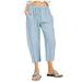 Palazzo Pants for Women High Waist Women Summer High Waisted Pants Wide Leg Linen Pants Solid Color Gym Joggers Loose Fit Flowy Beach Trousers Pockets Plus Size Cargo Pants