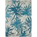 Bravado Indoor/Outdoor Blue Abstract Floral 8â€™ x 10â€™ Non-Skid Area Rug