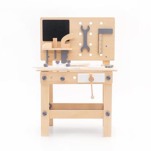 Werkzeugbank Spielzeug Montessori Robincool Workstation 42,5x32,5x66,5 cm aus Öko-Holz Zubehör