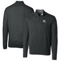 Men's Cutter & Buck Charcoal Los Angeles Chargers Helmet Lakemont Tri-Blend Quarter-Zip Pullover Sweater