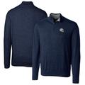 Men's Cutter & Buck Navy Los Angeles Chargers Helmet Lakemont Tri-Blend Quarter-Zip Pullover Sweater