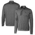 Men's Cutter & Buck Gray Los Angeles Rams Helmet Stealth Heathered Quarter-Zip Pullover Top