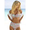 Bügel-Bandeau-Bikini-Top VENICE BEACH "Pailsee" Gr. 36, Cup E, grün (mint, bedruckt) Damen Bikini-Oberteile Ocean Blue