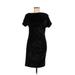 Catherine Malandrino for Design Nation Casual Dress - Sheath Crew Neck Short sleeves: Black Print Dresses - Women's Size Medium