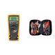 Fluke Multimeter, FLUKE-179 ESFP & Peak Tech P 8200 – Messzubehör Set für Digital Multimeter, Prüfkabel Set, Elektronik Sortiment mit Prüfkabel, Laborleitungen, Messleitungen - 14-teilig inkl. Tasche