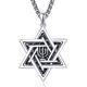 ADMETUS Star of David Necklace Sterling Silver Candle Star of David Necklace for Men Estrella de David Jewish Star of David Pendant Jewellery Gifts for Men