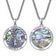 ADMETUS Abalone Shell St Christopher Medal for Men Sterling Silver Saint Christopher Necklace Abalone Shell St Christopher Pendant Necklace Mens Protection Jewellery Religious Gifts