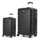 RMW Suitcase Large & Cabin Case | TSA Combination Lock | Travel Bag | Dual Spinner Wheels | Luggage | Lightweight | Hard Shell | Carry-ons & Hold | (Black, Cabin 20" + Large 28")