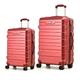 RMW Suitcase Medium and Large Size| Hard Shell | Lightweight | 4 Dual Spinner Wheels | Trolley Luggage Suitcase | 24" 28" Hold Checked in | TSA Lock (Red Wine, Medium 24" + Large 28")