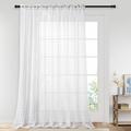 Guken Hanging Room Divider Sheer Curtains Extra Wide Textured Sheer Curtain 100 inches Width Patio Door Curtain for Sliding Door Bed Canopy Sheer Curtains 100x96 inches Long, 1 Piece