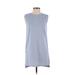 Victor Alfaro Collective Casual Dress Crew Neck Sleeveless: Blue Print Dresses - Women's Size X-Small