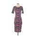 Lularoe Casual Dress - Sheath: Purple Floral Dresses - New - Women's Size 2X-Small