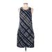 ALTERNATIVE Casual Dress - Sheath Scoop Neck Sleeveless: Blue Print Dresses - Women's Size Medium