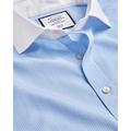 Men's Cutaway Collar Non-Iron Bengal Stripe Winchester Cotton Formal Shirt - Sky Blue Single Cuff, Small by Charles Tyrwhitt