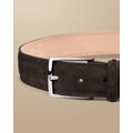 Men's Made In England Suede Belt - Chocolate Brown, 36 by Charles Tyrwhitt