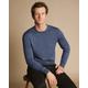 Men's Merino Crew Neck Jumper - Indigo Blue Melange, XL by Charles Tyrwhitt