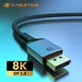 CABLETIME – câble DisplayPort 1.4 DP 8K 60Hz 4K HDR pour ordinateur portable convertisseur port