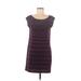 Express Casual Dress - Shift Scoop Neck Sleeveless: Purple Print Dresses - Women's Size Medium