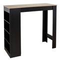 Table de bar mange debout avec 4 niches de rangement en mdf noir