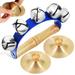 Handheld Sleigh Bell Jingle Bell with Copper Finger Cymbals Percussion Instrument for Children Birthday Gifts