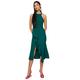 Trendyol Damen Midi-Wickelkleid, enganliegend, gewebtes Kleid, grün, 38
