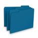 Smead Interior File Folders 1/3-Cut Tabs: Assorted Letter Size 0.75 Expansion Sky Blue 100/Box | Order of 1 Box