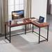 Williston Forge Bernard L-Shape Executive Desk Writing Desk for Home & Office Wood/Metal in Brown/Gray | Wayfair 718A414174924ABAAB2EA409CA735D12