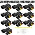 Sufanic 10X2Pin Way Car Waterproof Electrical Connector Plug 10 Kit With Wire Awg Marine