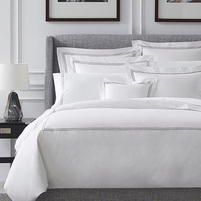 SFERRA Grande Hotel Bedding - White with Navy Embroidery, Twin White with Navy Duvet Cover, White with Navy Duvet Cover - Frontgate
