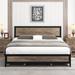 Trent Austin Design® Ritenour Metal Storage Platform Bed w/ 4 Drawers Metal in Gray/Black | 39.4 H x 77.4 W x 81.5 D in | Wayfair