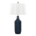 Red Barrel Studio® Saltram 23" Table Lamp Ceramic/Fabric in Blue | 25 H x 14 W x 14 D in | Wayfair D547416819C2419195291644D64BAAA4