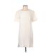 Raquel Allegra Casual Dress - Shift Crew Neck Short sleeves: Ivory Print Dresses - Women's Size X-Small