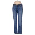 Lucky Brand Jeans - Low Rise Straight Leg Boyfriend: Blue Bottoms - Women's Size 00 - Dark Wash