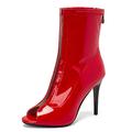 Makmeoyw Fashion Sequined Cloth Peep Toe Booties Metallic Open Toe Booties for Women Red Lace Up Booties for Summer Stilettos High Heel Sandals