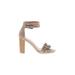 Mi.Im Heels: Tan Print Shoes - Women's Size 9 - Open Toe