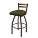 Holland Bar Stool 411 Jackie Low Back Swivel Bar & Counter Stool Upholstered/Metal in Green/Brown | Bar Stool (30" Seat Height) | Wayfair