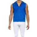 Modus Vivendi Diagonal Sleeveless Hoodie - Blue Polyester L