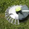 Tondeuse à Gazon avec Roue en Fil d'Acier de 6 Pouces Brosse pour Mauvaises Herbes de Jardin Tête