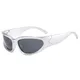 Chimretro-Lunettes de soleil ovales futuristes rondes Y2K lunettes de soleil de sport ombrage de