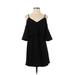 Trafaluc by Zara Casual Dress - A-Line V Neck 3/4 sleeves: Black Print Dresses - Women's Size X-Small