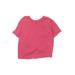 T&B Short Sleeve Top Pink Print Crew Neck Tops - Kids Girl's Size 8