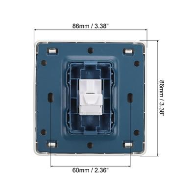 Telephone Socket Single Port Wall Plate White for Home Office Pack of 2