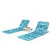 3 PCS Folding Beach Chairs Patio Adjustable Chaise Lounge with Table