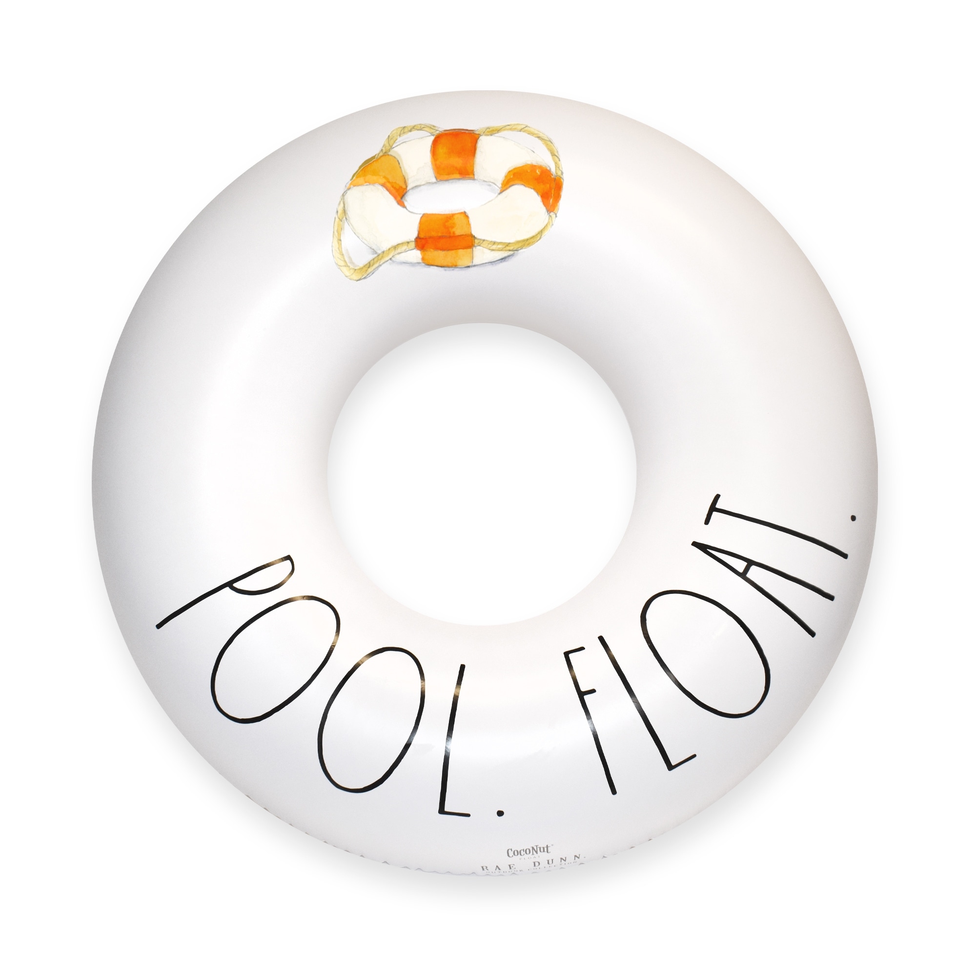Rae Dunn: Pool Float - 48" Ring Float - CocoNut Float, Inflatable Jumbo Water Ring, Durable, Anti-Leak, Ages 8+ - Multi