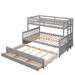 Twin-Over-Full Bunk Bed with Twin size Trundle , Separable Bunk Bed with Drawers for Bedroom