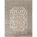 Ivory Oushak Living Room Area Rug Handmade Wool Carpet - 7'11"x 9'9"