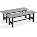 Costway 2PCS Outdoor HDPE Bench with Metal Frame 47'' x 14'' x 16'' - See Details