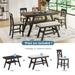 Rustic Farmhouse Style 6-Piece Wood Counter Height Dining Set